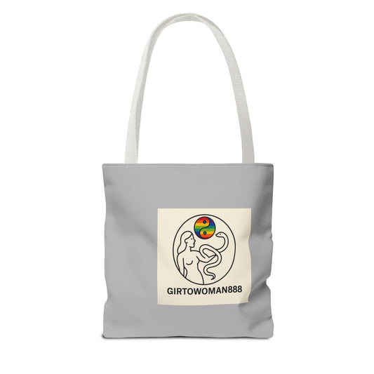 GIRL TO WOMAN OUR UNIQUE Chic All-Over Print Tote Bag, Eco-Friendly Shopping Bag, Stylish Beach Bag, Personalized Gift, Unique Grocery Tote